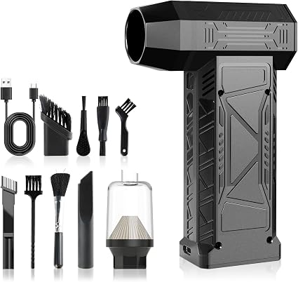 High-Speed Turbo Handheld Fan & Vacuum Cleaner Combo | 130,000 RPM Brushless Motor | Powerful Rechargeable Portable Fan 