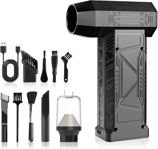 High-Speed Turbo Handheld Fan & Vacuum Cleaner Combo | 130,000 RPM Brushless Motor | Powerful Rechargeable Portable Fan 