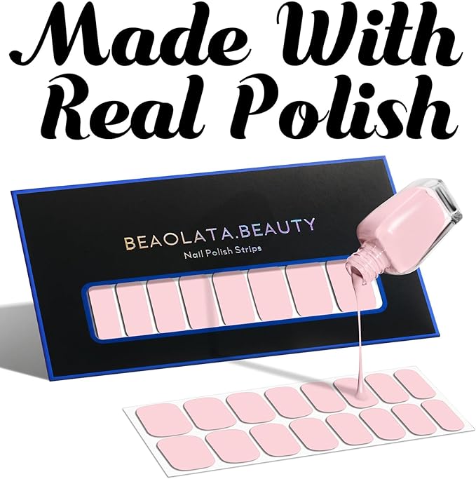 Nail Polish Strips, 32PCS Salon Quality Wraps, Long Lasting Gel Nail Stickers for Women Easy Apply& Remove (Grey Foggy on Afternoon)