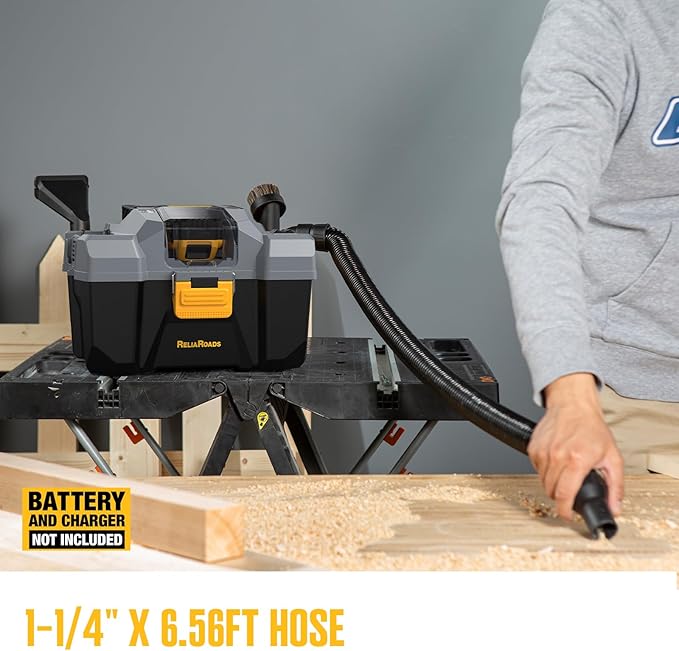 20V Cordless Vacuum Cleaner-Wet/Dry Shop Vac,2.6 Gallon Capacity,Compatible with DeWALT Batteries (Bare Tool - No Battery & No Charger),Ideal for Cleaning Car,Home Spaces,and Workshops RCSV-20