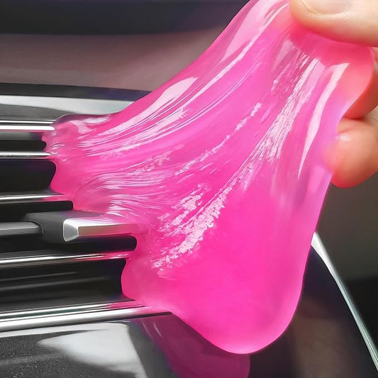 Car Cleaning Gel, Reusable Dust Remover for Air Vents, Dashboard, Console, Universal Fit Automotive Detailing Tool, Pink