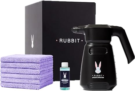 Electric Plus Trial Kit, Waterless Car Wash Kit, Rechargeable Electric Sprayer, Foam 2.0 Solution (1 Free Wash), 6 Reusa