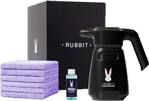 Electric Plus Trial Kit, Waterless Car Wash Kit, Rechargeable Electric Sprayer, Foam 2.0 Solution (1 Free Wash), 6 Reusa