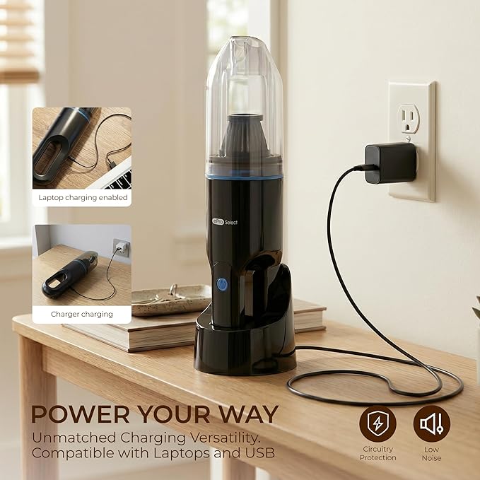 Mini Crumb Vacuum 10000Pa Brushless Motor Rechargeable Cordless Handheld Vacuum, Lightweight Portable Cleaner for Home Car Office Keyboard Sofa Furniture Pet Hair Dust Debris Crevices Tight Spaces