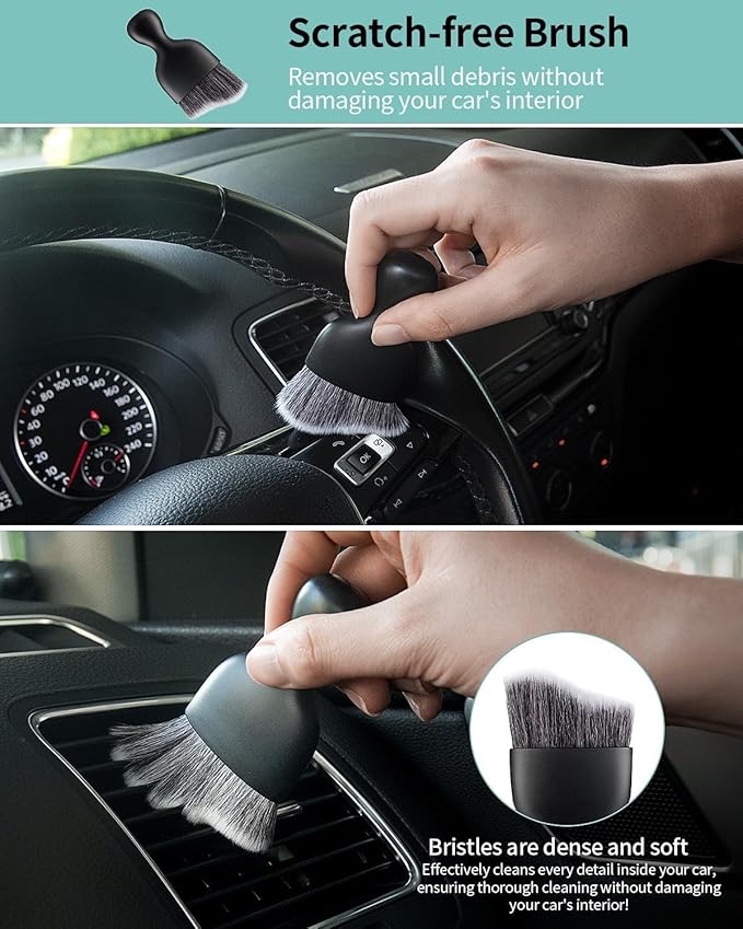 7Pcs Car Interior Detailing Cleaning Kit, Detailing Brush Set,Clean Gel, Wash Kit, Cleaning Tools for Car,Keyboard and Interior Cleaning