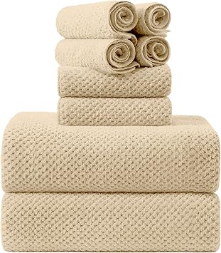 8-Piece Bath Towel Set, 2 Extra Large Bath Towel Sheets, 2 Hand Towels and 4 Washcloths - Highly Absorbent Quick Dry Mic