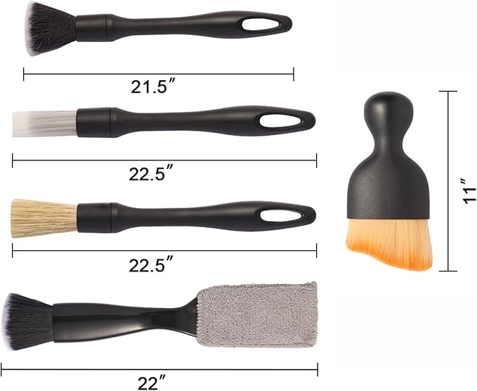 5PCS Car Detailing Brush Set with Car Cleaning Gel Car Cleaning Brushes,Car Dust Brush,Car Interior Detailing Brush for Vehicle Cleaning,Car Accessories for Truck, SUV, Interior