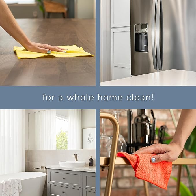 S&T INC. 100 Pack Microfiber Cleaning Cloth, Bulk Towels for Home, Reusable Microfiber Towels for Cars, Cleaning Rags, Assorted, 11.5 Inches x 11.5 Inches, 100 Count