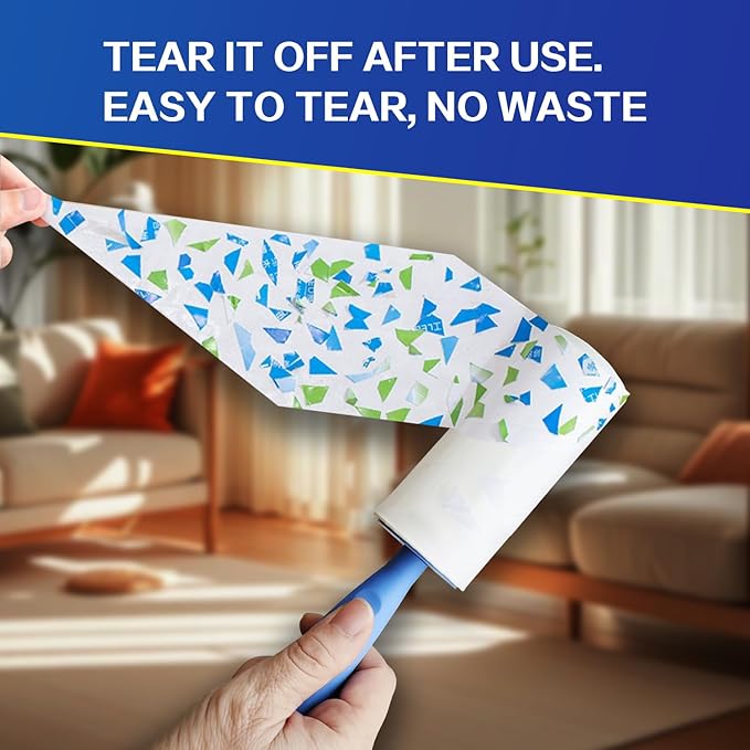 Extra Sticky Lint Roller Mega Value Set 900 Sheets for Pet Hair Removal and Clothes, Dog and Cat Lint Remover, 10 Pack