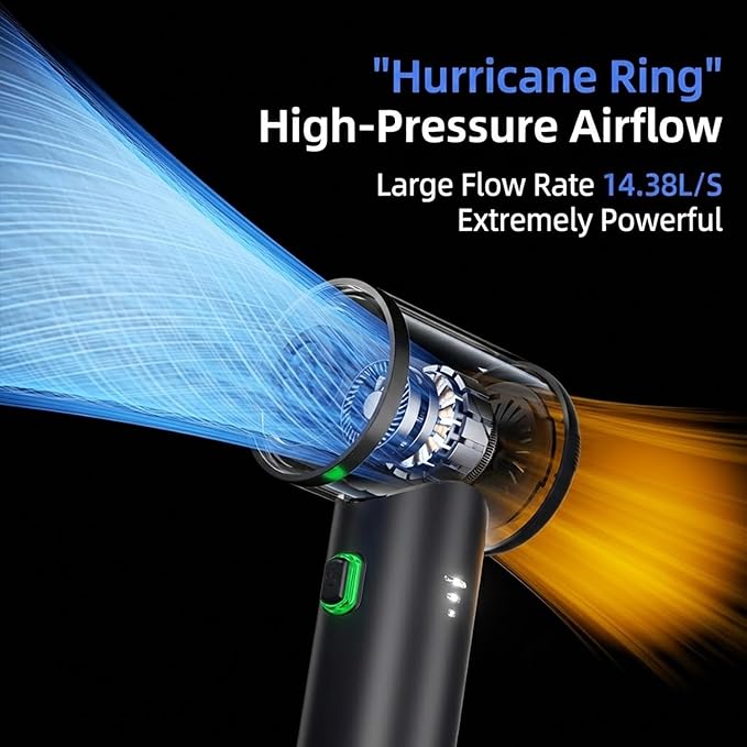 Handheld Car Vacuum Cleaner, 20000Pa Ultra-Strong Suction & Air Duster 2-in-1, Cordless Brushless Motor Portable Vacuum, 100W High Power Mini Vacuum for Car Interior, Home, Office, Pet Hair