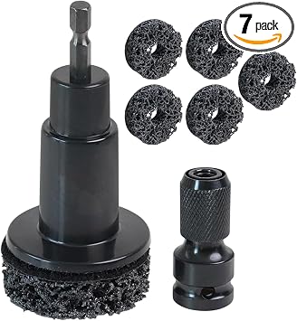 Wheel Hub Resurfacing Set Fits 1/2”Wrenches and Electric Drill, Wheel Stud and Hub Cleaner, Quick Rust Removal for Lug S