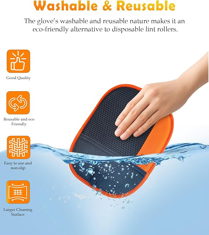 Pet Hair Removal Glove | Soft Grooming Brush for Dogs & Cats | Massage Tool | Easy Hair Removal for Furniture and Clothes | Reusable Pet Hair Remover for Couch, Carpet & Car Seats 1PCS