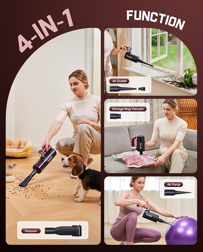 Fanttik Cruise V11 APEX Handheld Vacuum Cordless, 4-in-1 Vacuum Cleaner with AxLoop 180° Rotatable Handle, 145W Brushless Motor, LED Touch Screen, 3 Suction Modes for Home Corners, Kitchen, Crevices