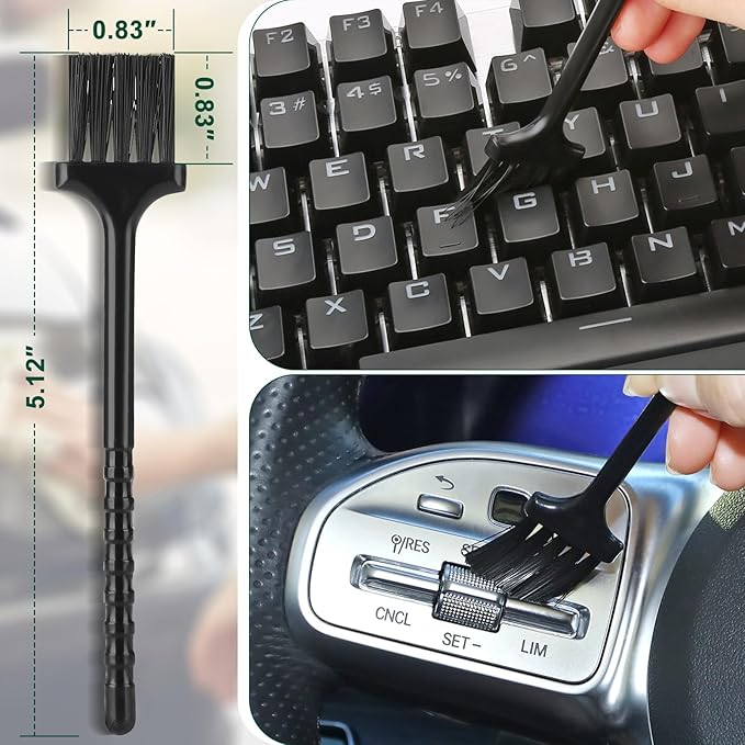Fitosy Car Interior Duster Detail Brushes, Soft Bristles Brush Car Accessories for Cleaning Dashboard Air Vent Crevice, Detailing Dusting Tool Kit for Auto Truck SUV RV