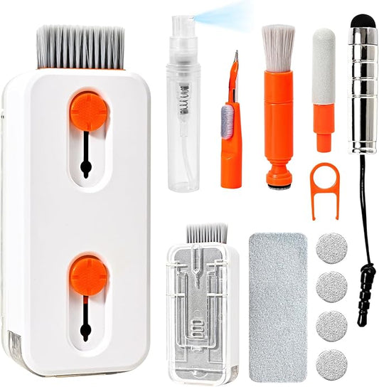 Keyboard Cleaner Laptop Cleaning Kit, Keyboard Cleaning Kit with Retractable Keyboard Brush and Multi-Function Cleaning Pen for MacBook iPad iPhone, Tablet, PC, Camera Lens, Phone, PC Monitor