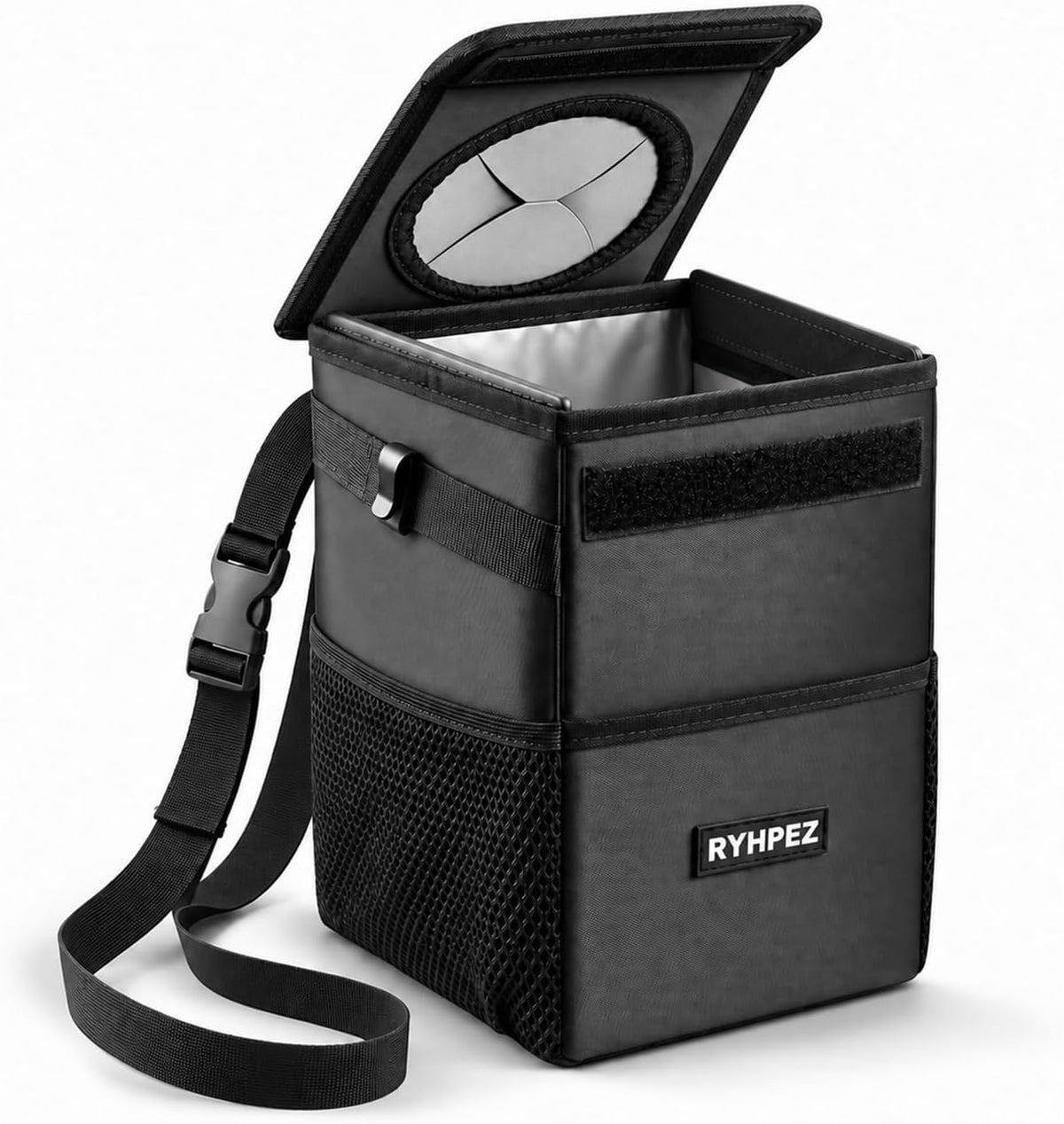 Ryhpez Car Trash Can with Lid, Hanging Trash Bin Car Garbage Can, Leakproof