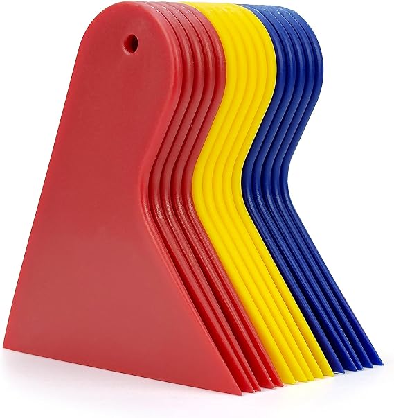 Umaki Plastic Small Scraper Set, Vinyl Wrap Squeegee, Decal Applicator, Window Tint Squeegee, Car Body Filler Spreaders,