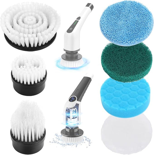 7-in-1 Replacement Brush Heads Set of Electric Spin Scrubber, Cleaning Portable Cordless Shower Power Scrubber Heads, Household Tools for Bathroom Kitchen Bathtub Tile Floor Car & Wheel