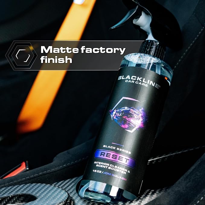 Blackline Luxury Scented Leather Interior Car Cleaner Reset Deep Cleans & Deodorizes All Surfaces, pH-Neutral High-Foam Formula, Long-Lasting Premium Fragrance and Deodorization for Car - Dark Ice