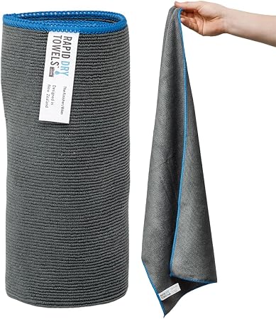 Rapid Dry Towels The Finisher Premium Microfiber Detailing & Utility Towel | 2.3ft x 1.3ft | Channel Weave Lint-Free Cle