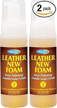 Farnam Leather New Foam Easy Polishing Saddle Soap Foam 7 Ounces (Pack of 2)
