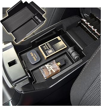 Center Console Organizer Tray for 2012-2019 Ford Explorer, Black Trim