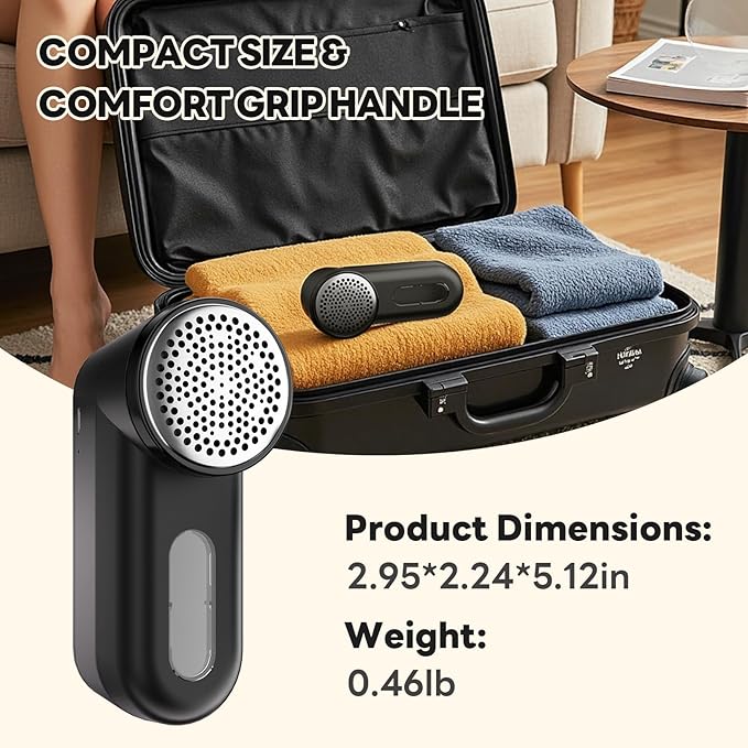 Lint Remover for Clothes Shaver Pill Remover Rechargeable Fabric Shaver 2-Speed with Brush Electric Furinture Shaver for Sweater Lint Ball Remover