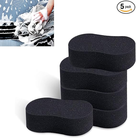 UGSHY 5 PCS Car Wash Sponge for Cleaning, 8.6In x 4.3In x 1.7In Vehicle Compressed Scrubber Kit, Universal Automotive Ea