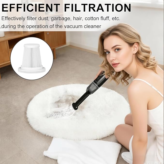 Replacement Filter Compatible with JIXINMIYUE HX-606 & A9life SY01-Q8 Handheld/Car Vacuum 4-Pack