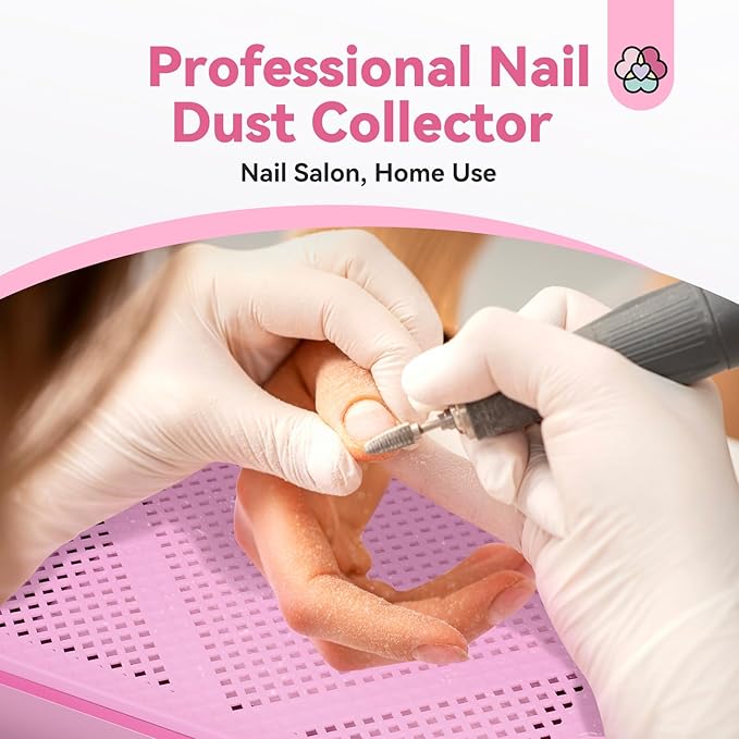 SAVILAND Nail Dust Collector, 60W Powerful Nail Vacuum Dust Collector with Brush, Compact Electric Dust Suction Machine with Reusable Filter Manicure Tool for Acrylic Nail Gel Polishing,Salon & Home