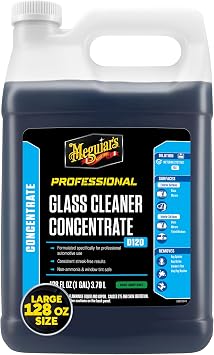 Meguiar’s Professional Glass Cleaner Concentrate, Car Glass Cleaner, Professional-Strength Formula For Streak-Free, Resi