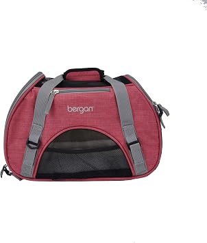 Coastal Pet Bergan Comfort Carrier - Breathable Travel Carrier for Dogs & Cats - Heather Berry, 16" x 8" x 11"