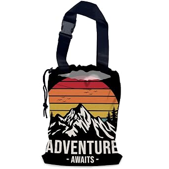 Adventure Mountain Car Trash Bag,Hanging Drawstring Car Garbage Bag,Waterproof Canvas Car Back Seat Organizer with Adjus