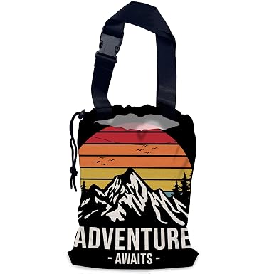 Adventure Mountain Car Trash Bag,Hanging Drawstring Car Garbage Bag,Waterproof Canvas Car Back Seat Organizer with Adjus