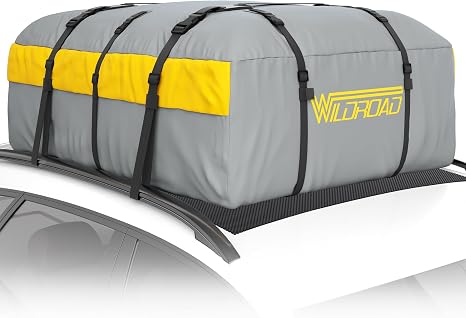 WILDROAD 21 cuft PVC Roof Cargo Bag,Waterproof,Anti-Slip,w/2 Ratchet Straps