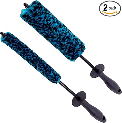 VIKING Wheel Barrel Brush for Deep Wheel Cleaning, Slim and Regular, 2 Pack
