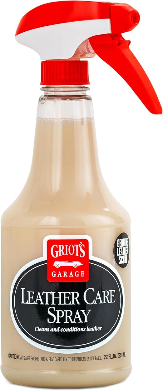 Griot's Garage Leather Care Spray, Car Seat Cleaner and Conditioner for Upholstery, Furniture, Clothing, and More, 10994
