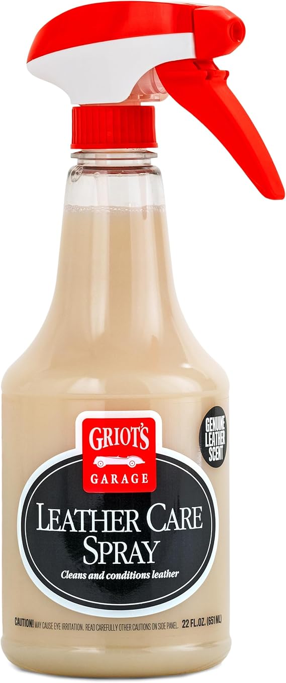 Griot's Garage Leather Care Spray, Car Seat Cleaner and Conditioner for Upholstery, Furniture, Clothing, and More, 10994