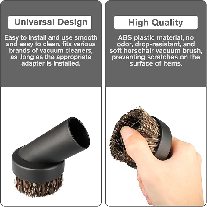 6 Pack Round Dust Brush For Shark Vacuum Attachment Replacement Shark Vacuum Brush Attachment with Vacuum Hose Adapter, For Most Vacuum Cleaners Accessories