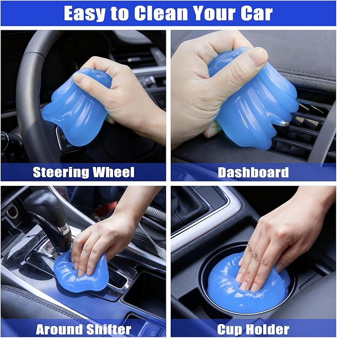 Windshield Cleaner Tool, 17Pcs Car Interior Detailing Kit, Detailing Brush, Towels, Duster, Car Cleaning Kit Interior for RVs, Truck, Trailer (Blue)