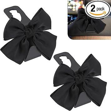 2PCS Car Headrest Hook, Cute Bow Car Purse Hook, Auto Seat Headrest Hooks for Purses Coats Umbrellas Bags, Universal Veh