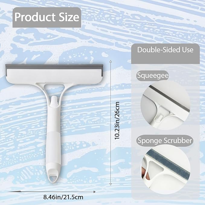 3 in 1 Window Cleaning Scraper,Multifunctional Spray Window Squeegee Cleaner Tool,Mirrors Scraper,Squeegee and Scrubber Spray Bottle Window Squeegee for Glass Doors,Glass Cleaner Tool