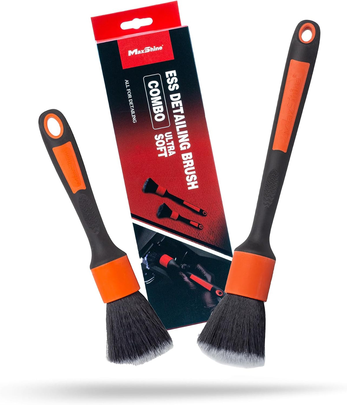 Universal Ultra Soft ESS Detailing Brush Combo (2-Piece Set) – Ultra Soft Bristles, Non-Slip Handle, Chemical Resistant – Ever So Soft Precision Cleaning for Auto Interior & Exterior