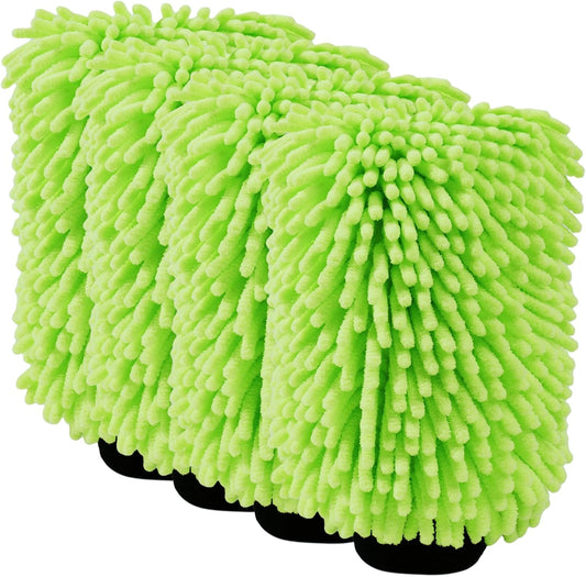 4Pack Large Microfiber Car Wash Mitts, Ultra Absorbent & Lint-Free Wash Mitts for Car Washing, SUVs, Motorcycles & Household Cleaning