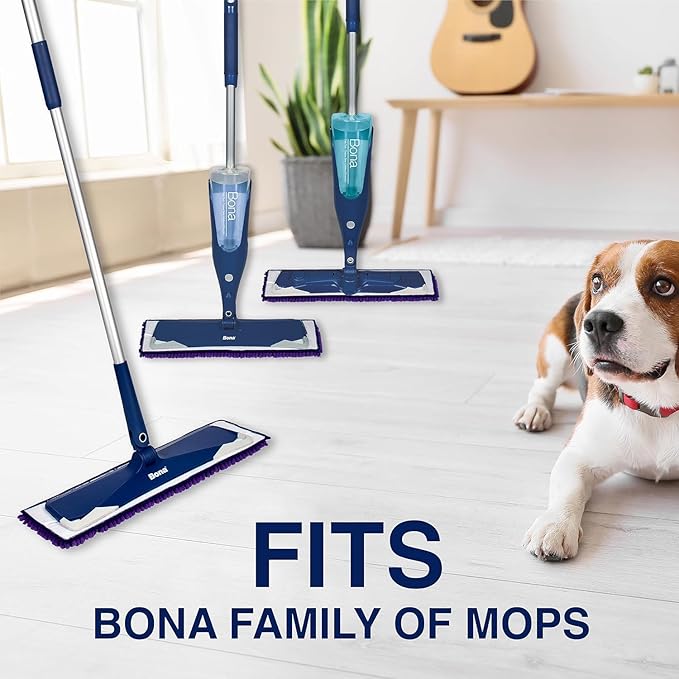 Bona Pet System Microfiber Sweeping Pads for Multi-Surface Floors - 3 Count - Washable and Reusable - Attracts & Traps Cat and Dog Hair - Fits All Bona Mops