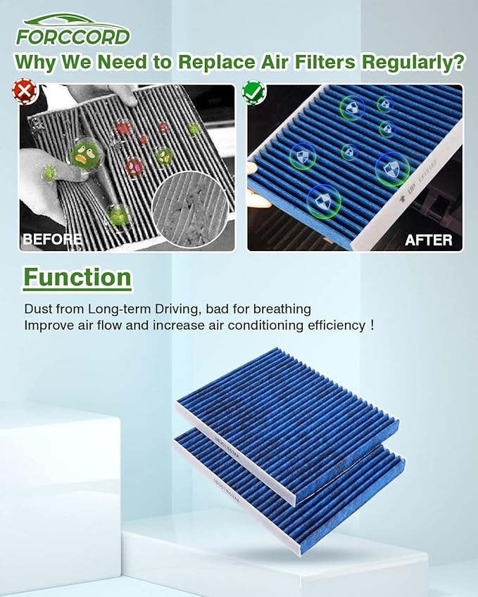 2-PACK Cabin Air Filter Fits for Jeep Gladiator 20-26 V6 3.6L, Wrangler 18-26 L4 2.0L/V6 3.6L, Wrangler 21-26 V8 6.4L Activated Carbon Cabin Filter Replacement for 68301863AA Accessories