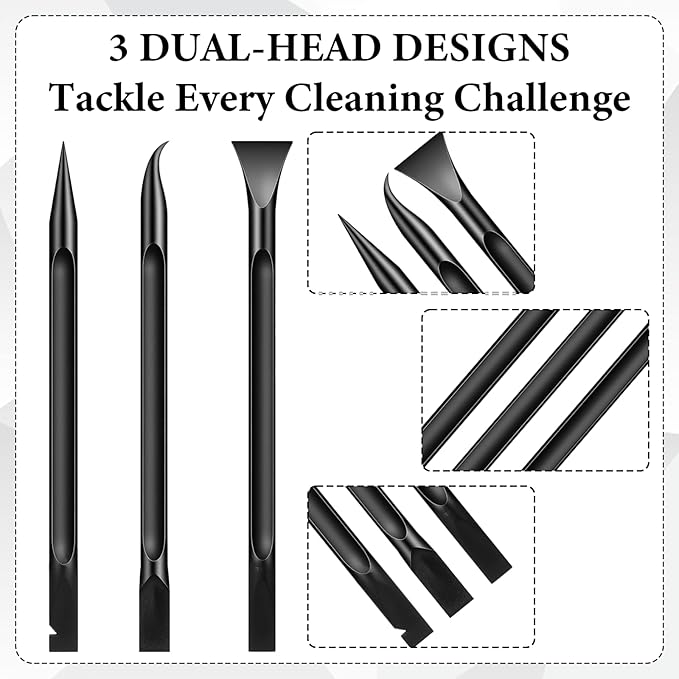 18 Pcs Car Cleaning Tools, Car Detailing Pick Set with Crevice Tool, Plastic Scraper Kit for Auto Interior, Non-Scratch Multi-Purpose Cleaner for Gaps, Stickers & Stains