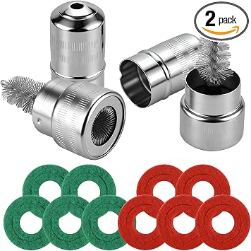 Battery Terminal Cleaner Tool Kit, 2-Pack Battery Post Wire Brush with Metal Case and 10 Anti-Corrosion Fiber Washers (5