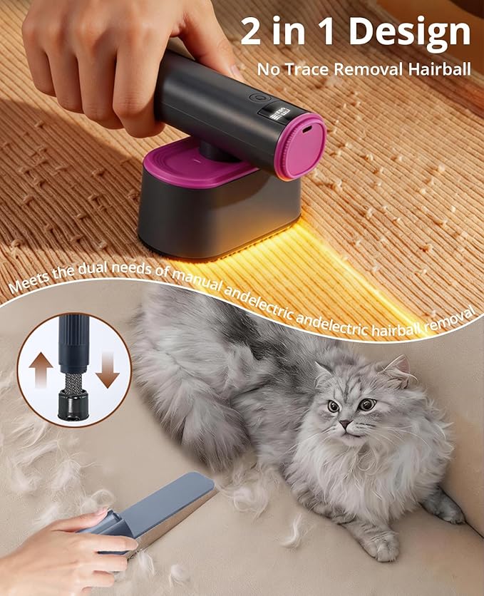 Fabric Shaver, 2-in-1 Rechargeable Lint Shaver with Dual Shaving Heads, Digital LED Display, 6-Leaf Blades, 2-Speed Sweater Shaver to Remove Pilling & Fuzz from Clothes, Furniture, Couch