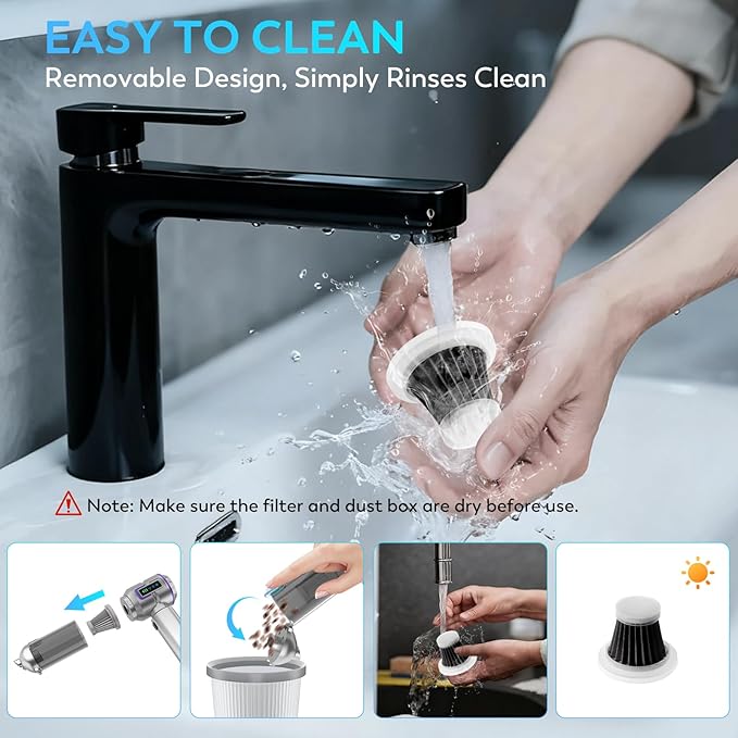 Car Vacuum Cleaner Cordless, 22000PA High Power Portable Handheld Vacuum & Compressed Air Duster, Mini Vacuum with LED Display, 3 Modes Brushless Motor for Car, Home, Office, Camping